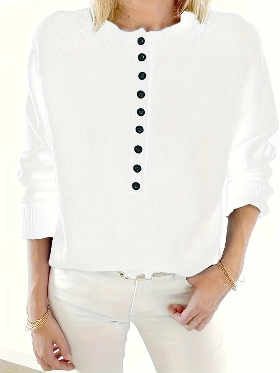Merel Henley Knit Sweater with Button Placket - image 9