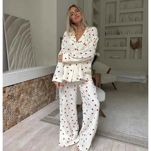 Cream with Red Hearts