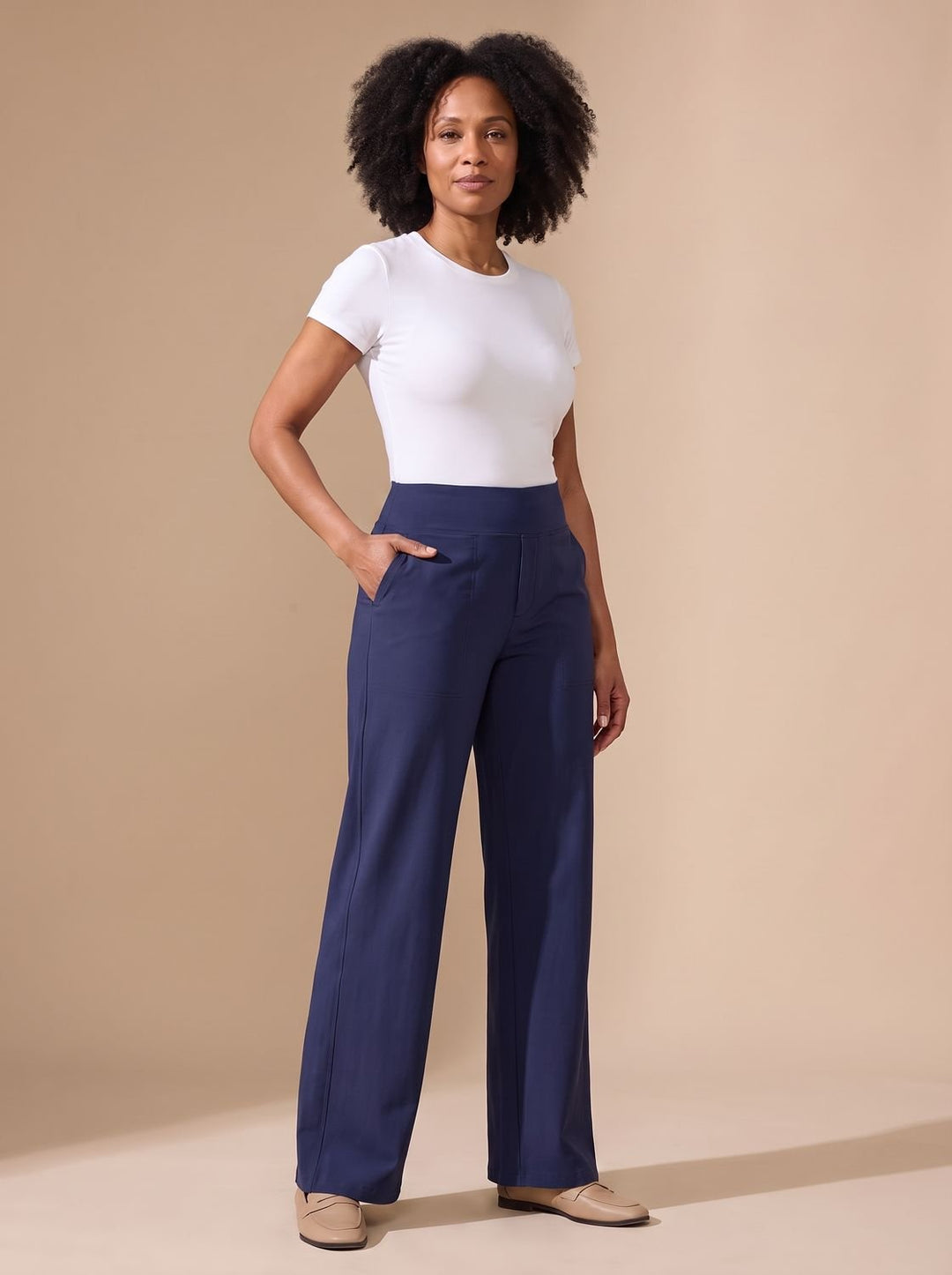 Femke High-Waist Wide-Leg Stretch Trousers with Pockets - image 12
