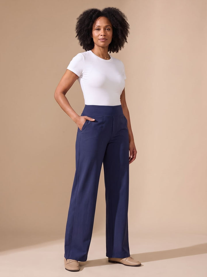 Femke High-Waist Wide-Leg Stretch Trousers with Pockets - image 12