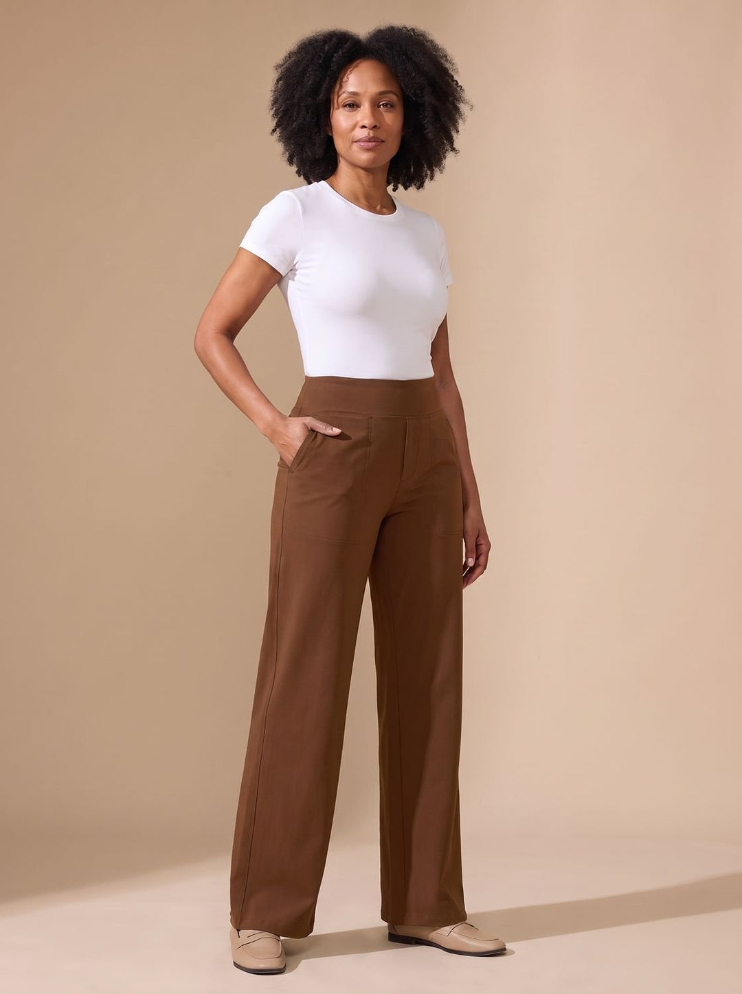 Femke High-Waist Wide-Leg Stretch Trousers with Pockets - image 13