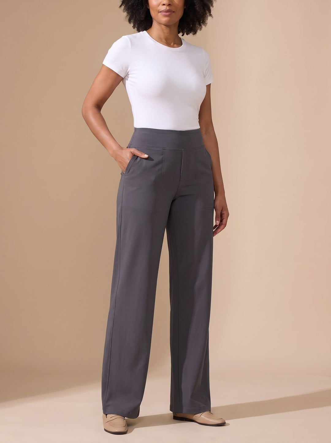 Femke High-Waist Wide-Leg Stretch Trousers with Pockets - image 6