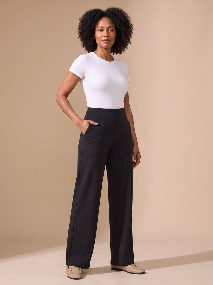 Femke High-Waist Wide-Leg Stretch Trousers with Pockets - image 9