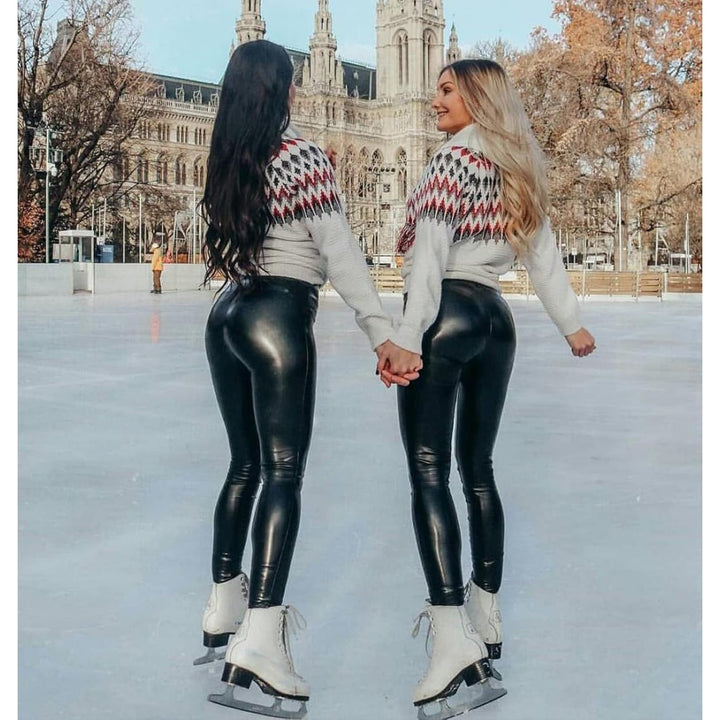 Clodagh High-Waisted Glossy Faux Leather Leggings - image 1
