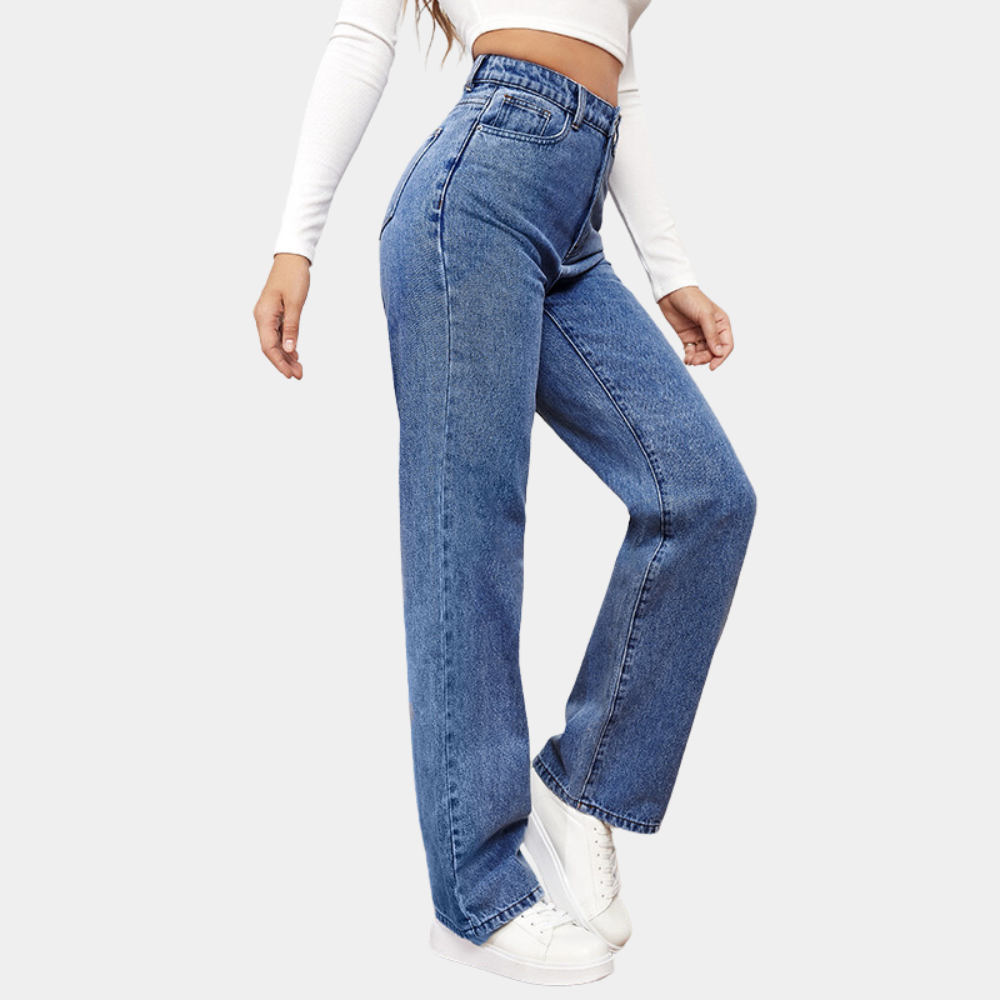 Anja High-Waisted Wide-Leg Five-Pocket Jeans - image 3