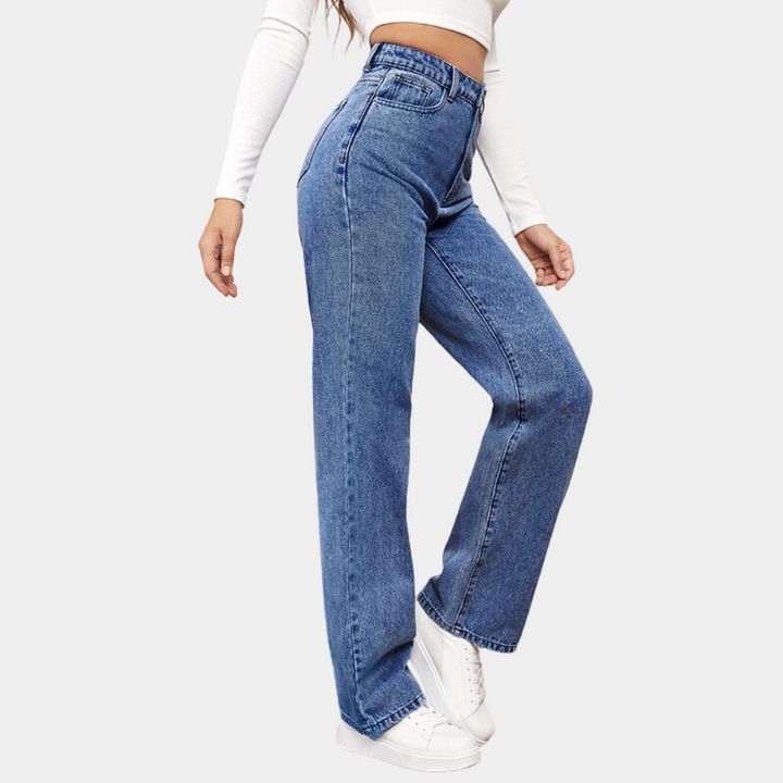 Anja High-Waisted Wide-Leg Five-Pocket Jeans - image 3