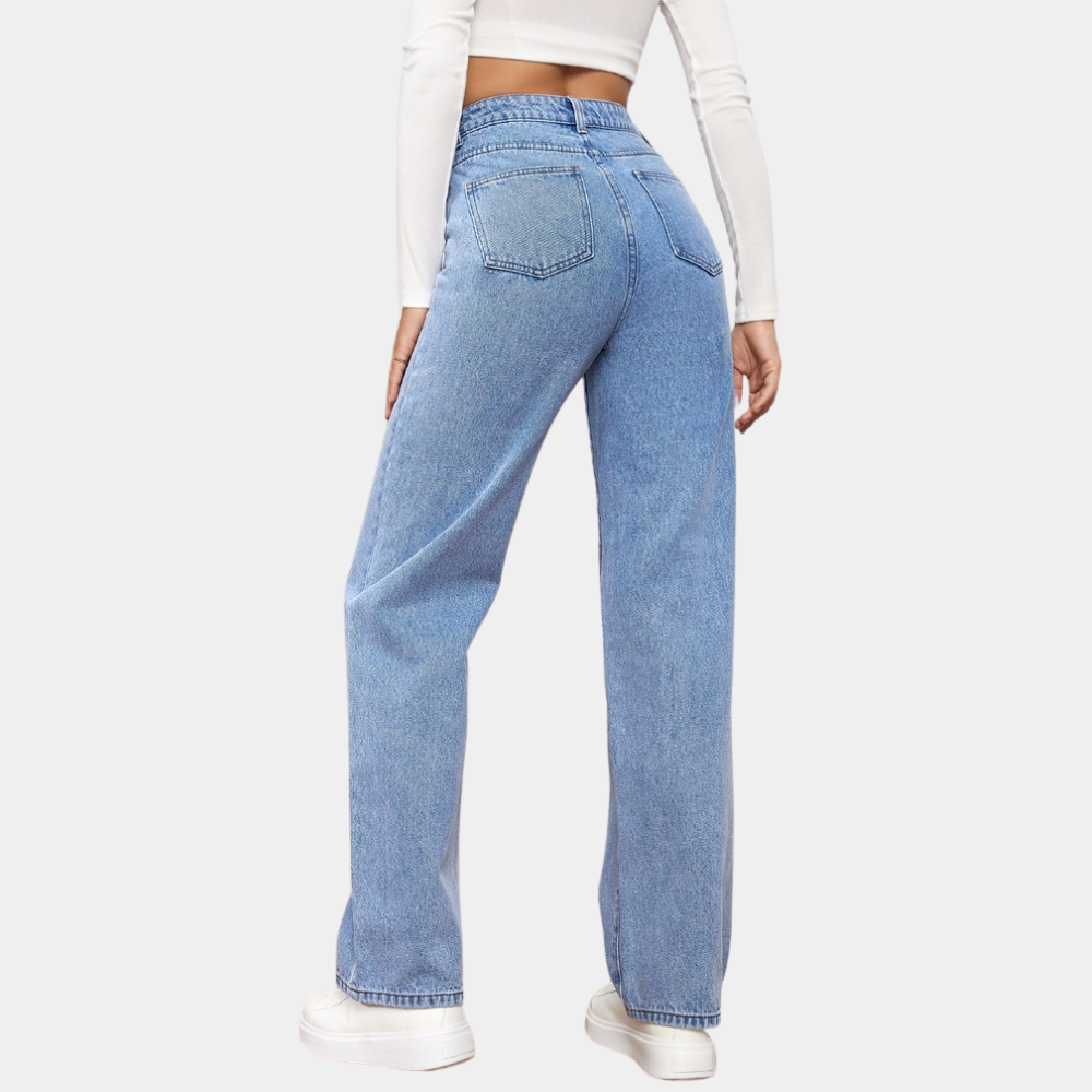 Anja High-Waisted Wide-Leg Five-Pocket Jeans - image 8