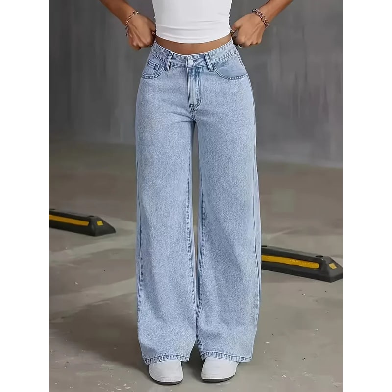 Senna High-Waisted Wide-Leg Jeans in Light Wash - image 4