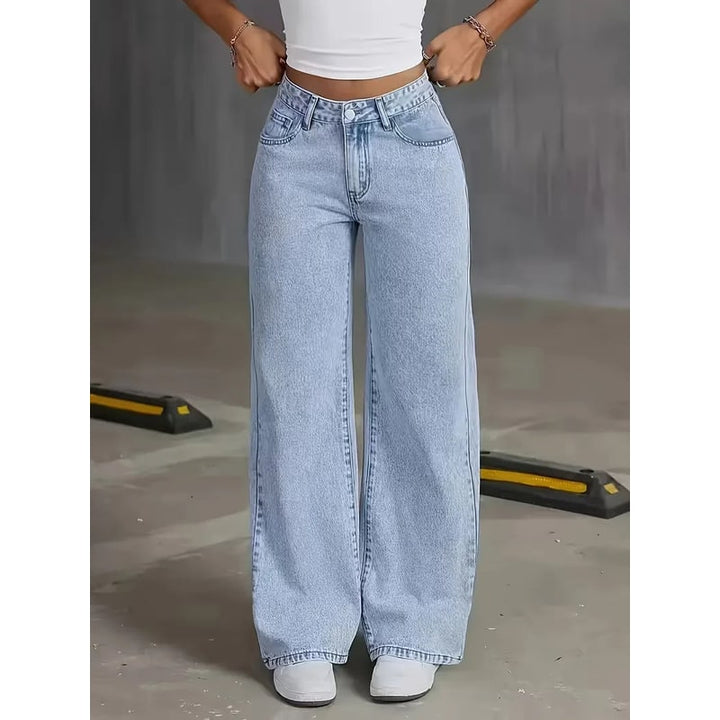 Senna High-Waisted Wide-Leg Jeans in Light Wash - image 4