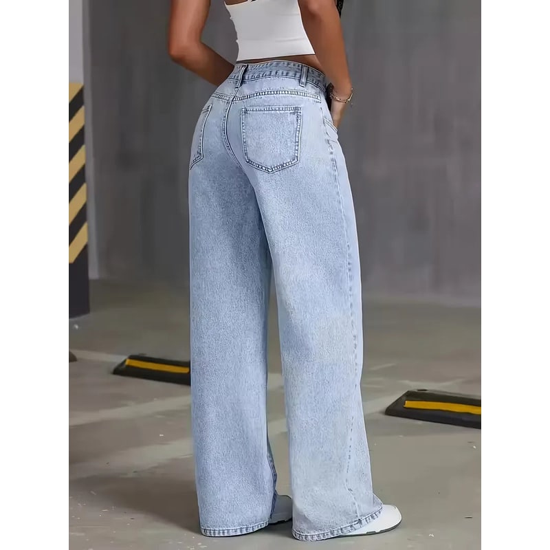 Senna High-Waisted Wide-Leg Jeans in Light Wash - image 5