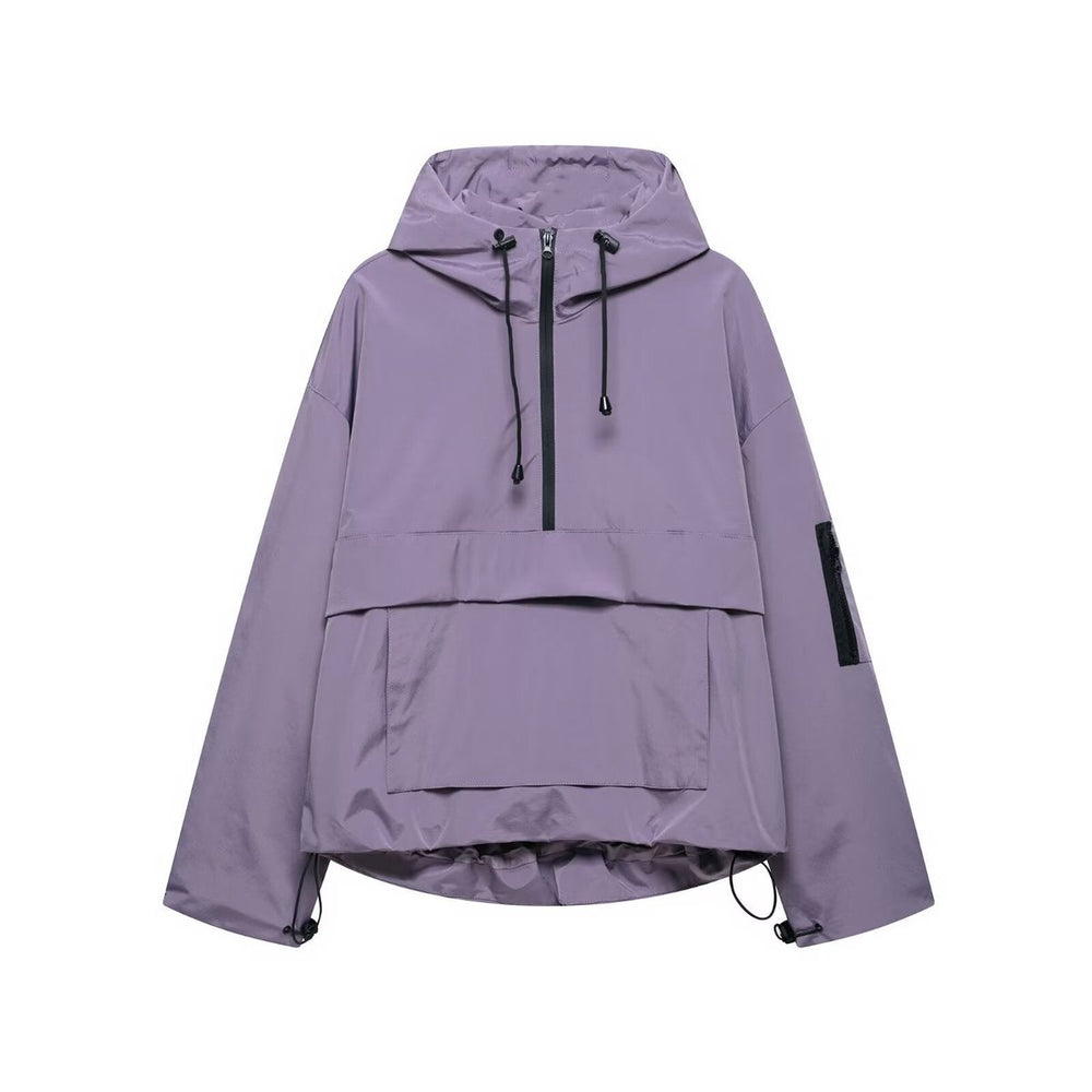 Annalise | Women's Hooded Zip-Front Padded Jacket for Layering in Purple