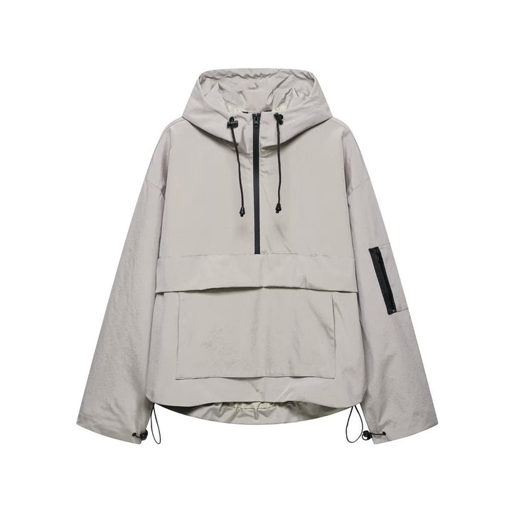 Annalise | Women's Hooded Zip-Front Padded Jacket for Layering in Grey