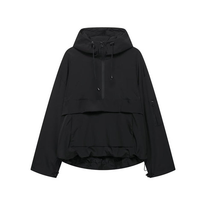 Annalise | Women's Hooded Zip-Front Padded Jacket for Layering in Black