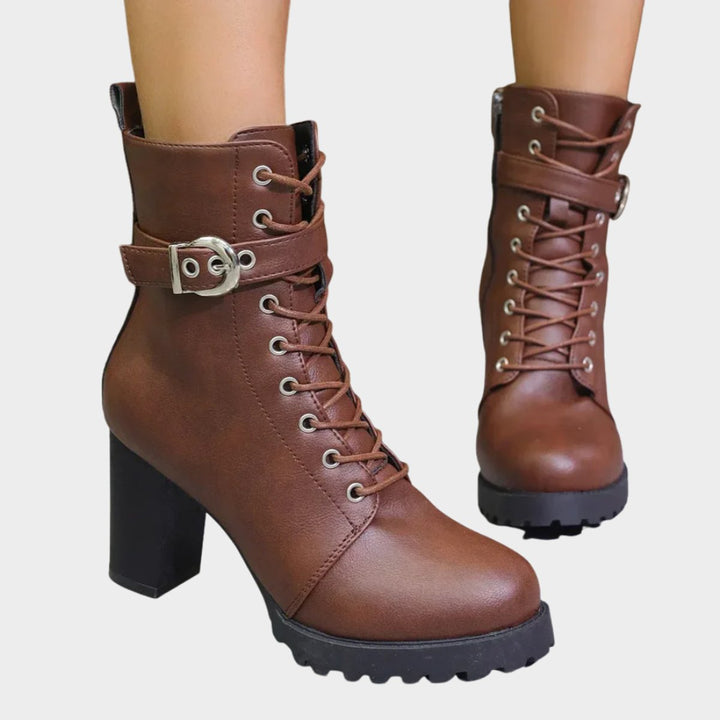 Caraway | Women's Buckle Boots for Standing All Day in Brown