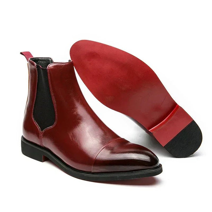 Bertram | Men's Slip-On Boots for Wide Feet in Red