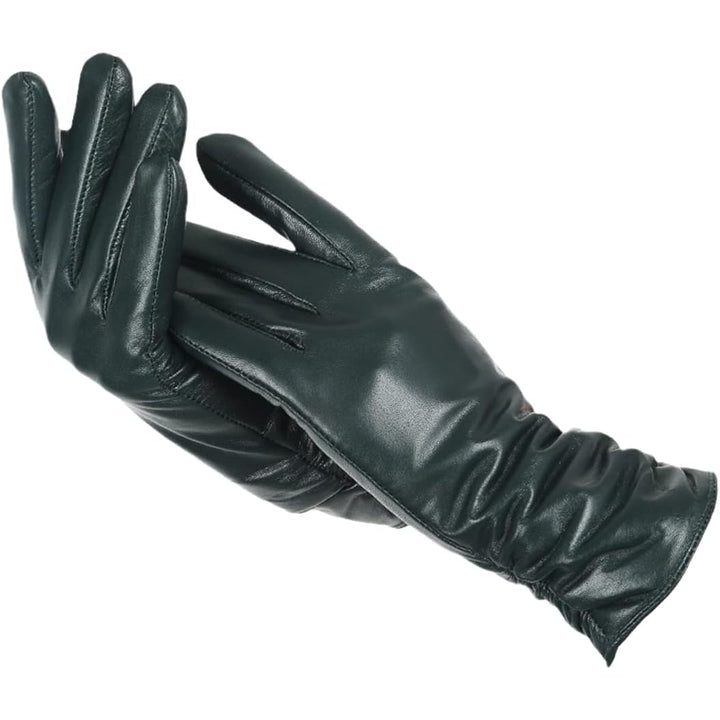 Hettie Leather Gloves with Ruched Wrist - image 7