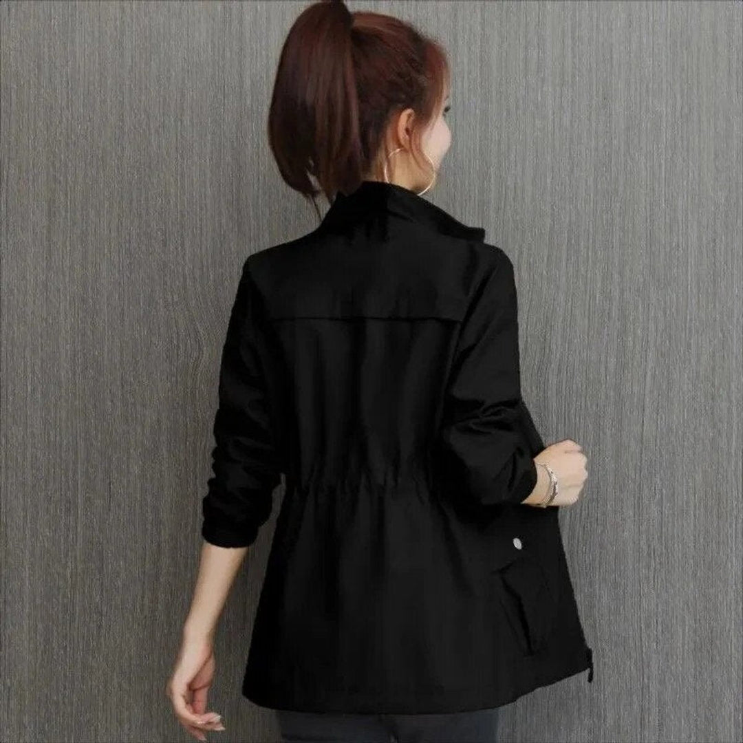 Norah | Women's Cropped Zip-Front Bomber Jacket for Cold Weather in Black
