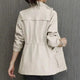 Norah | Women's Cropped Zip-Front Bomber Jacket for Cold Weather in Beige