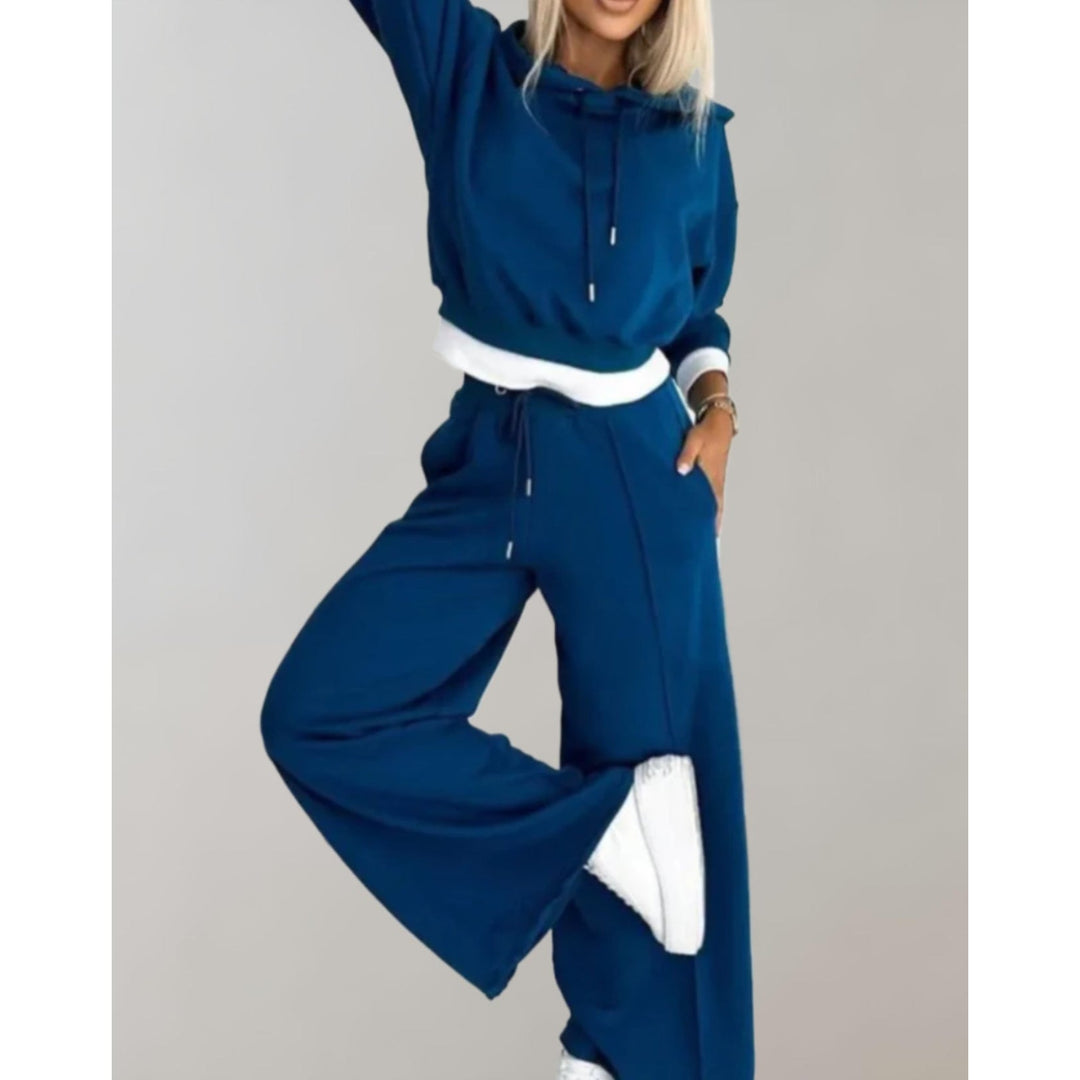 Femmy Cropped Hoodie and Wide-Leg Pants Lounge Set - image 4