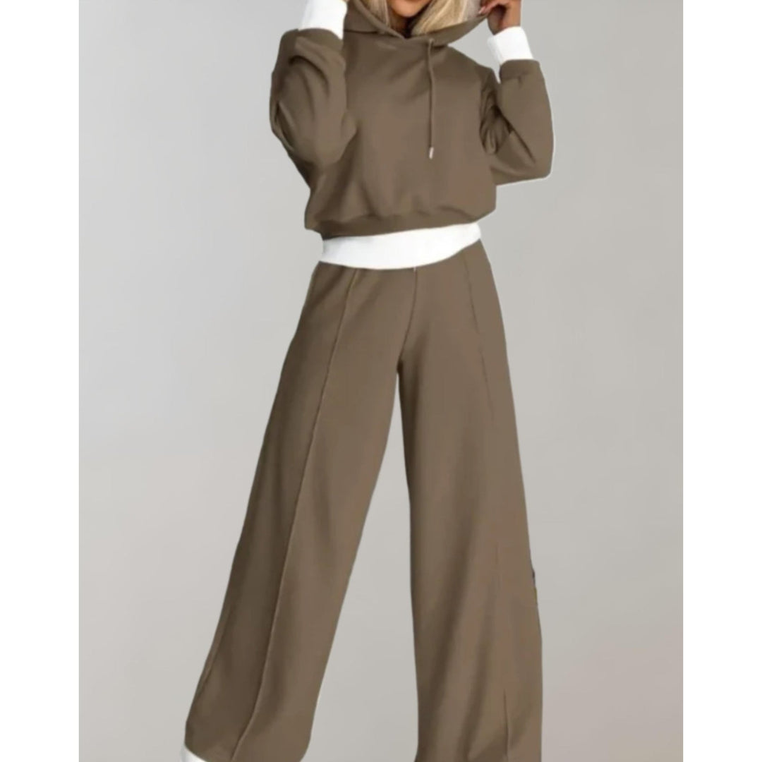 Femmy Cropped Hoodie and Wide-Leg Pants Lounge Set - image 5