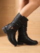Imke Slouchy Mid-Calf Boots with Quilted Back and Buckle - image 2