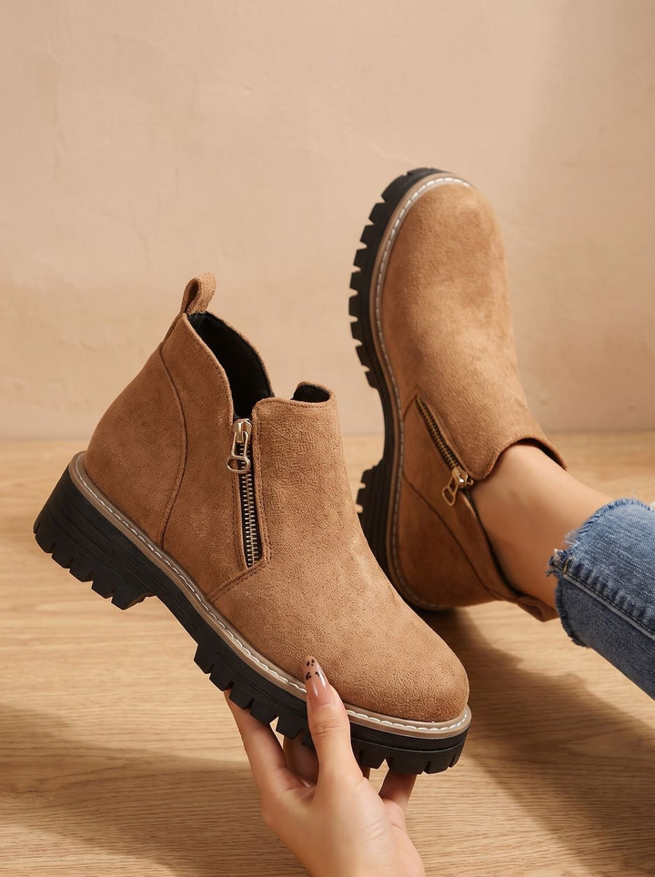 Linde Orthopedic-Style Side-Zip Ankle Boots with Lug Sole - image 11