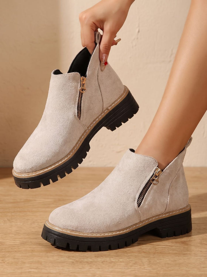 Linde Orthopedic-Style Side-Zip Ankle Boots with Lug Sole - image 13