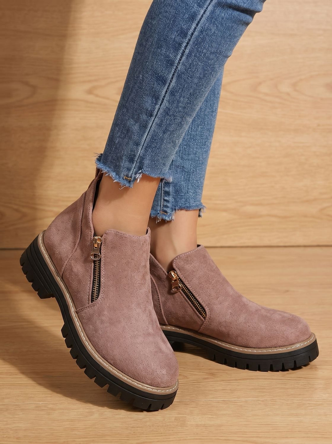 Linde Orthopedic-Style Side-Zip Ankle Boots with Lug Sole - image 14