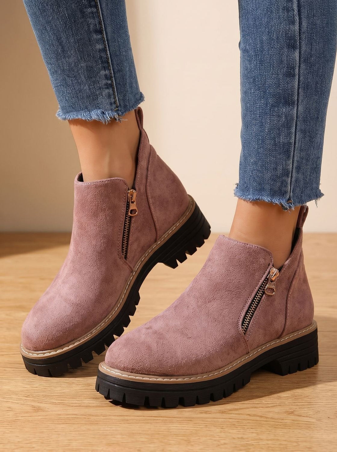 Linde Orthopedic-Style Side-Zip Ankle Boots with Lug Sole - image 16