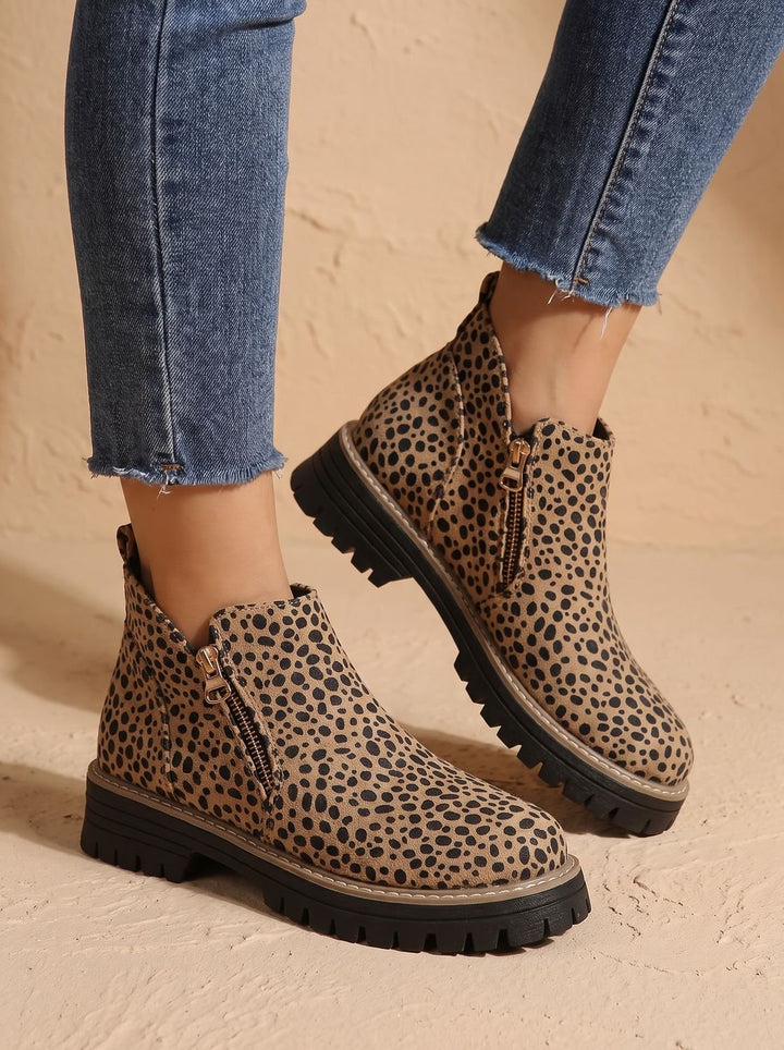Linde Orthopedic-Style Side-Zip Ankle Boots with Lug Sole - image 2