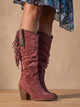 Jorien Orthopedic-Style Fringe Western Knee-High Boots - image 1