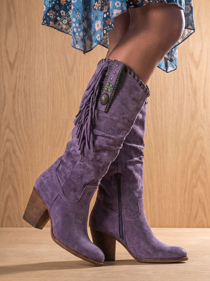 Jorien Orthopedic-Style Fringe Western Knee-High Boots - image 4