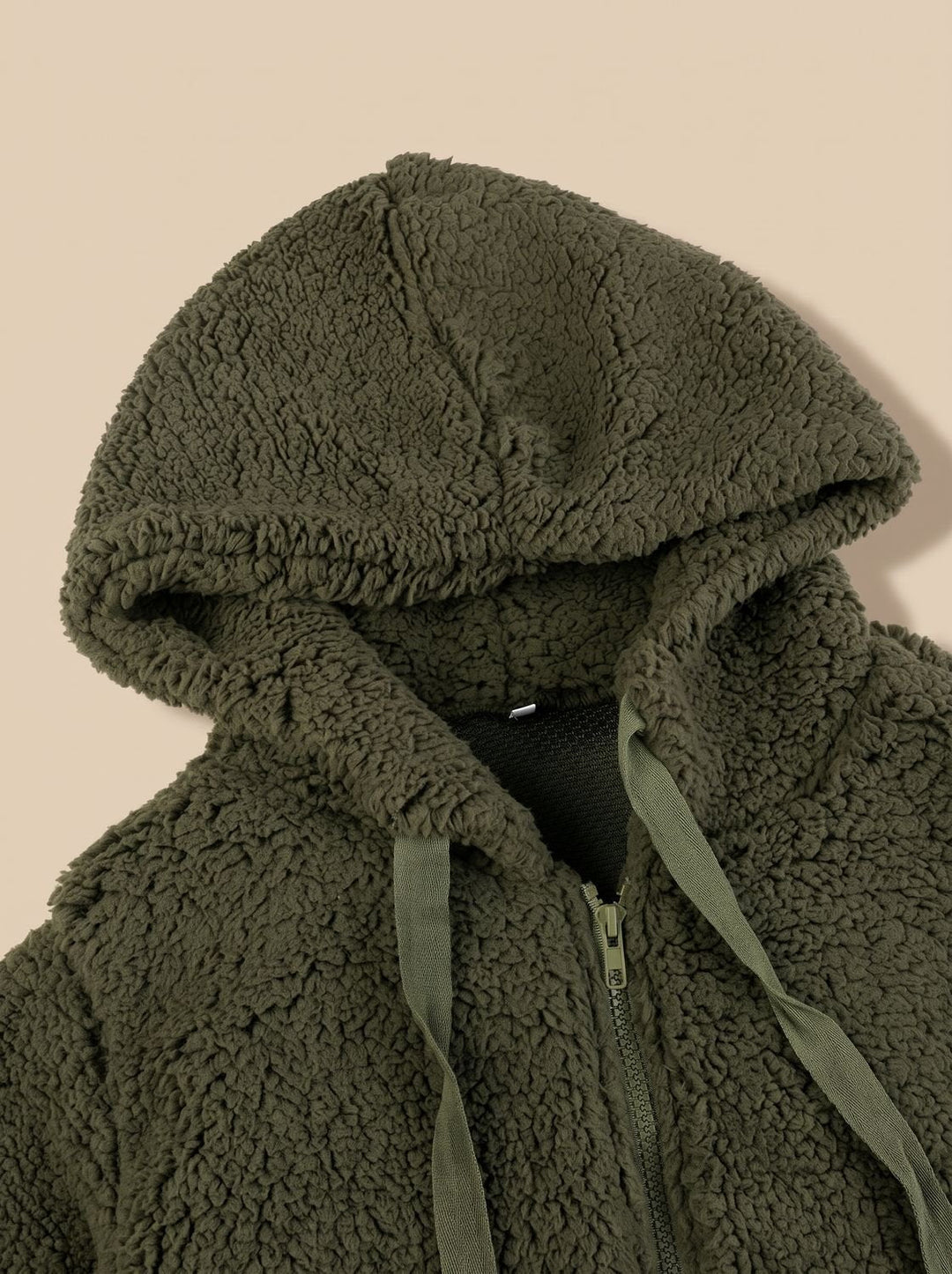 Lieke Oversized Hooded Teddy Fleece Zip-Up Jacket - image 2