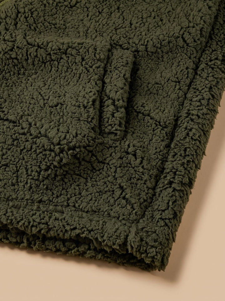 Lieke Oversized Hooded Teddy Fleece Zip-Up Jacket - image 5