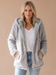 Lieke Oversized Hooded Teddy Fleece Zip-Up Jacket - image 7
