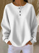 Lynn Oversized Waffle-Knit Henley Sweater - image 3