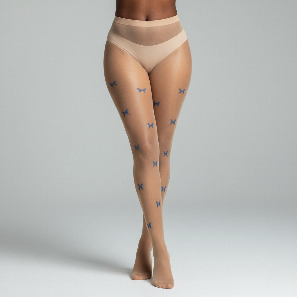 Wendela Sheer Tights with Butterfly Pattern - image 2