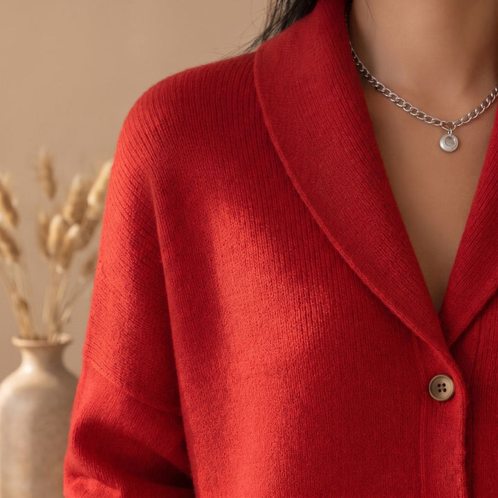 Gerdien Polo-Collar Button-Front Knit Cardigan - image 4