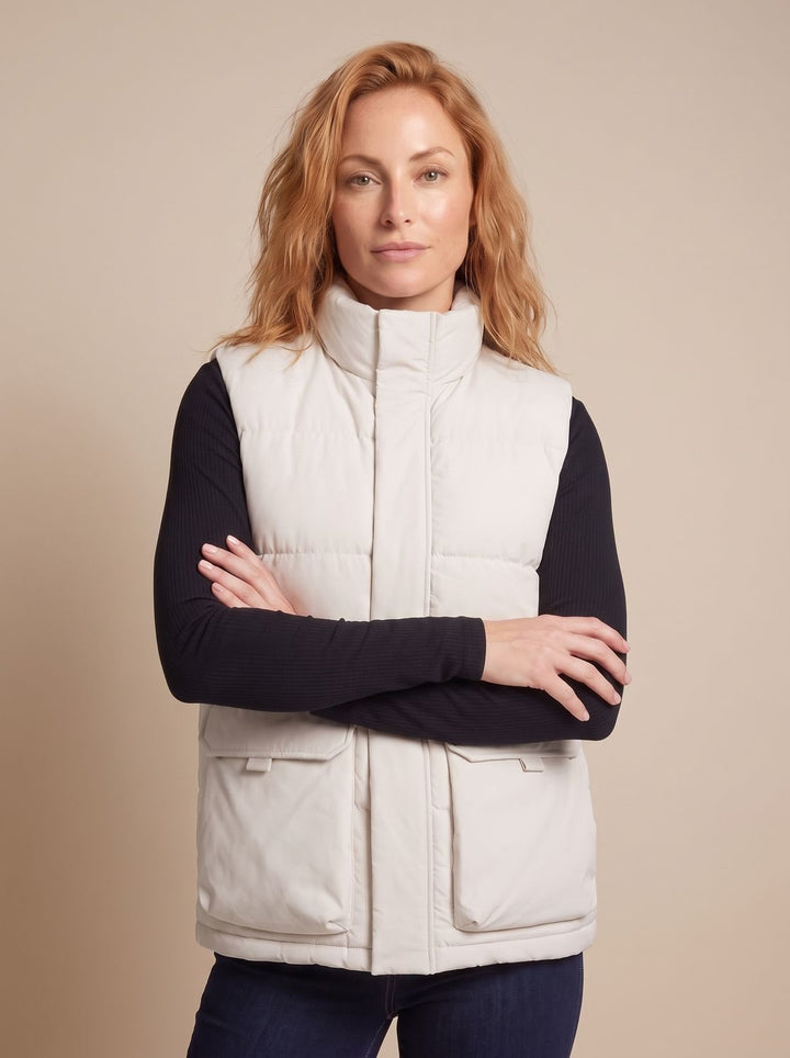 Rinske Quilted Puffer Vest with High Neck and Flap Pockets - image 2