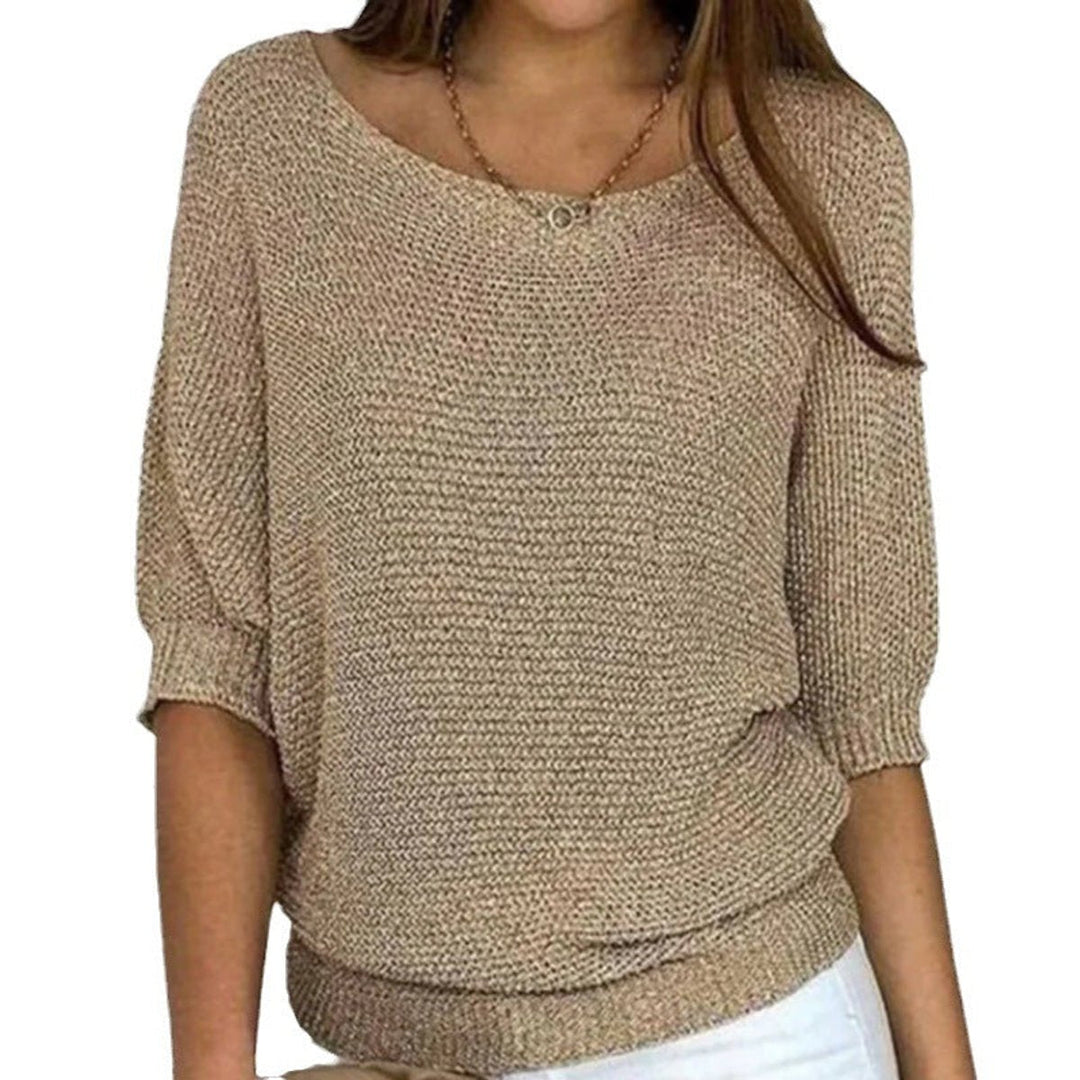 Elske Relaxed Batwing-Sleeve Knit Pullover - image 1