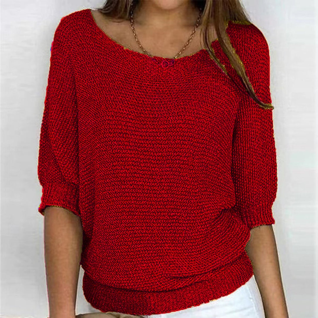 Elske Relaxed Batwing-Sleeve Knit Pullover - image 12