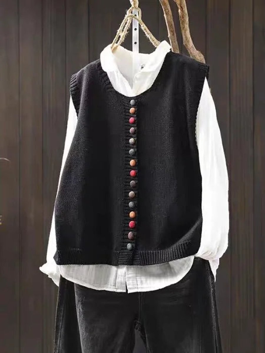 Celestine | Women's Oversized Ribbed Padded Gilet for Layering in Black
