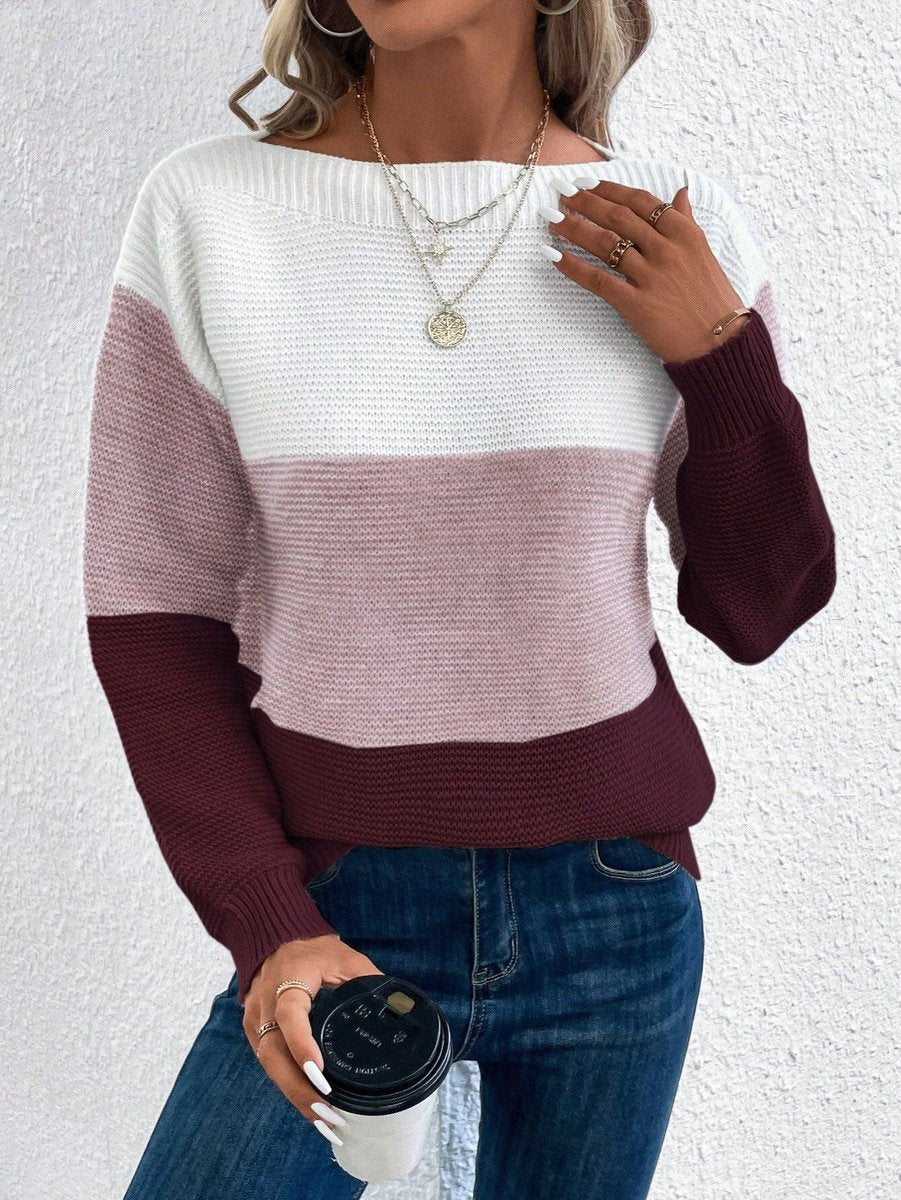 Tessel Color-Block Crewneck Knit Sweater - image 6
