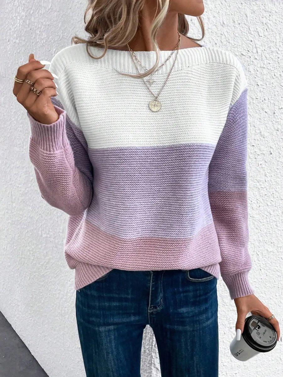 Tessel Color-Block Crewneck Knit Sweater - image 8