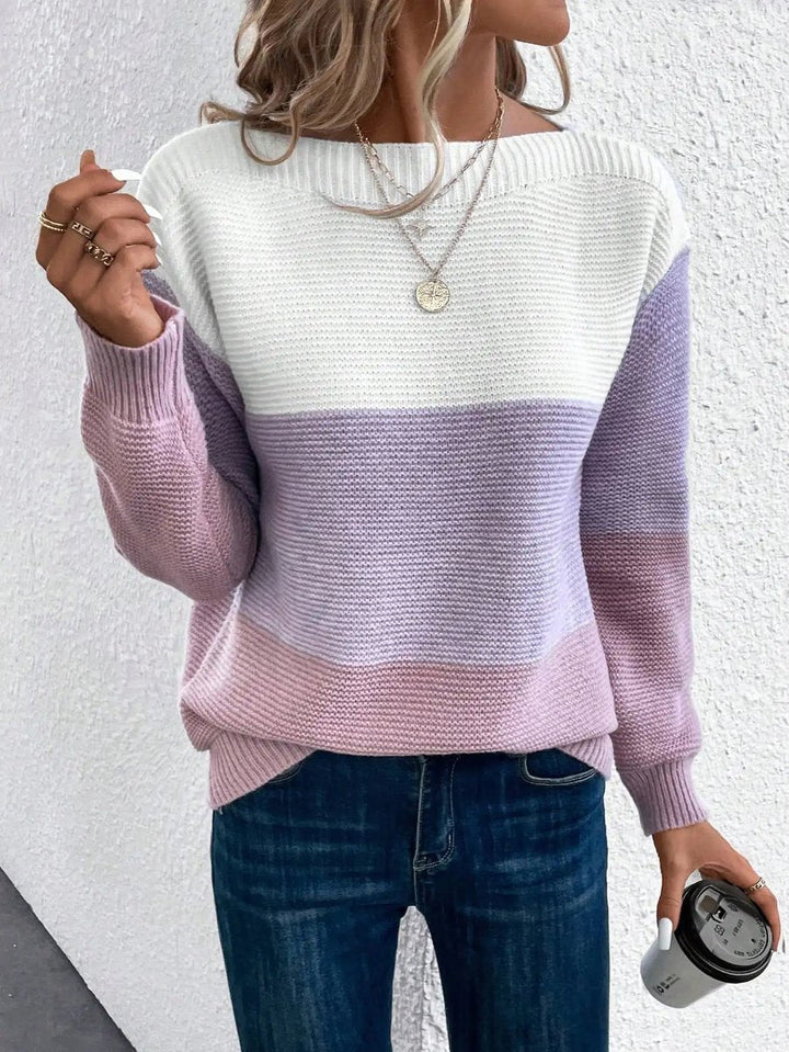 Tessel Color-Block Crewneck Knit Sweater - image 8