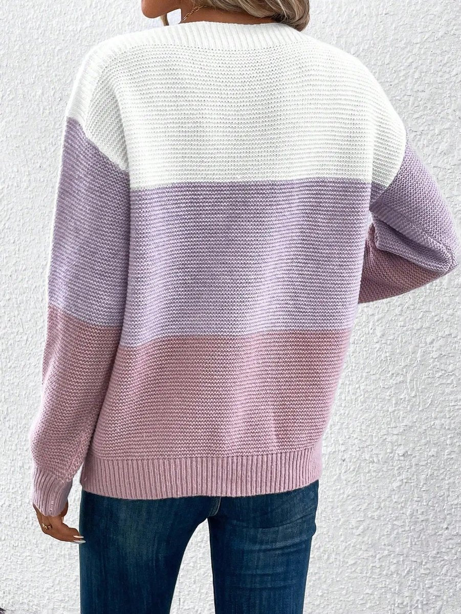 Tessel Color-Block Crewneck Knit Sweater - image 9