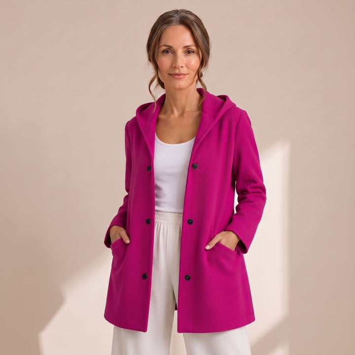 Loes Hooded Button-Up Cardigan Coat with Pockets - image 7