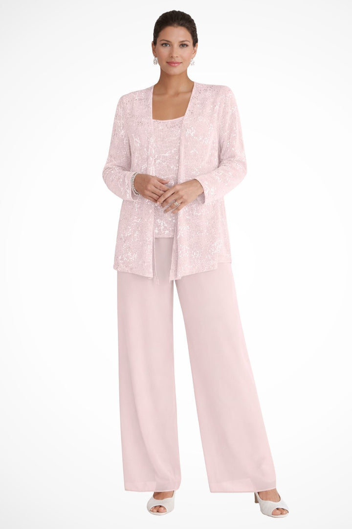 Luna | Women's Sequined Three-Piece Wide-Leg Trouser Suit