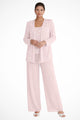Luna | Women's Sequined Three-Piece Wide-Leg Trouser Suit