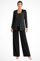Luna | Women's Sequined Three-Piece Wide-Leg Trouser Suit